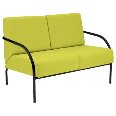 SPA 2 černý lak, koženka AN 079 - koženka citrónově zelená